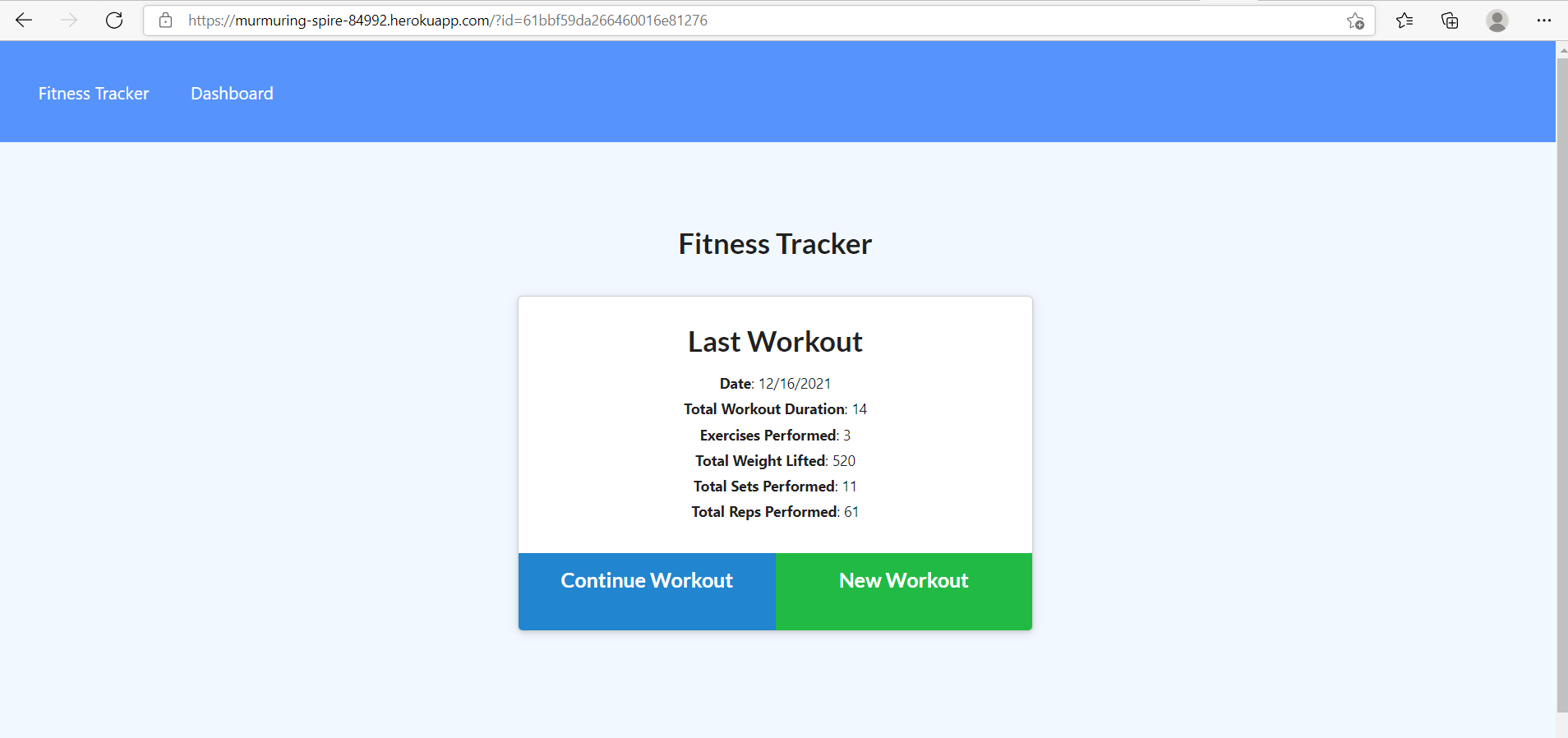 Fitness Live Page